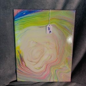 Acrylic pour on a 11x14 canvas